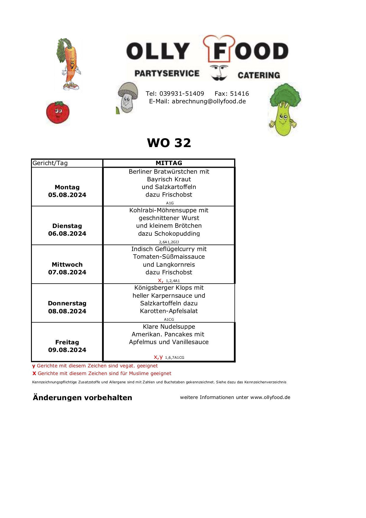 Kinderspeiseplan KW32