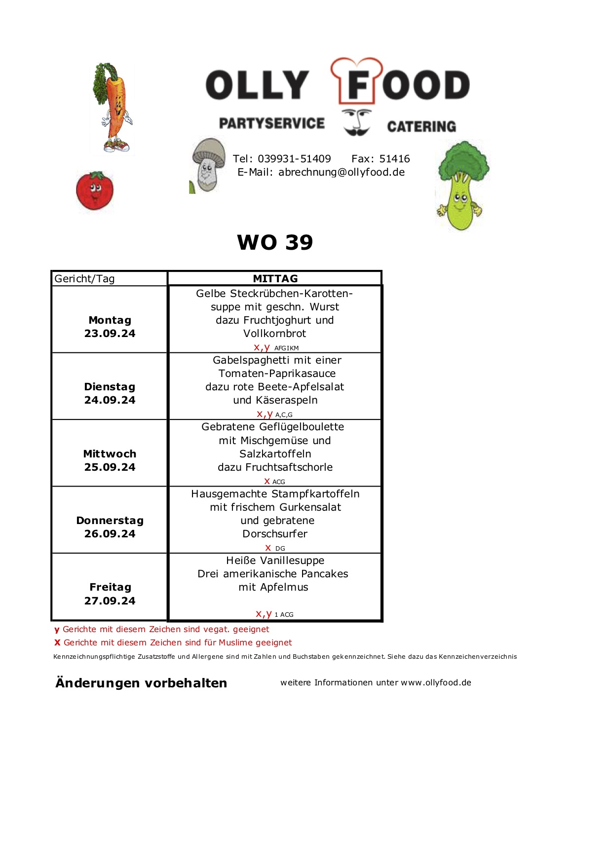 Kinderspeiseplan KW39