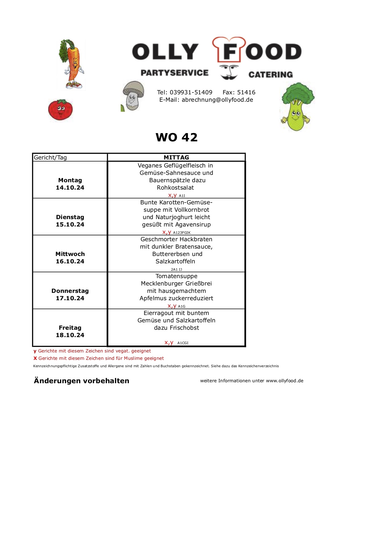 Kinderspeiseplan KW42