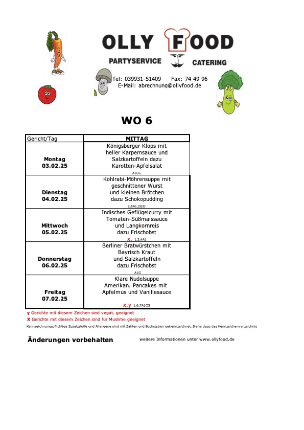 Kinderspeiseplan WO6